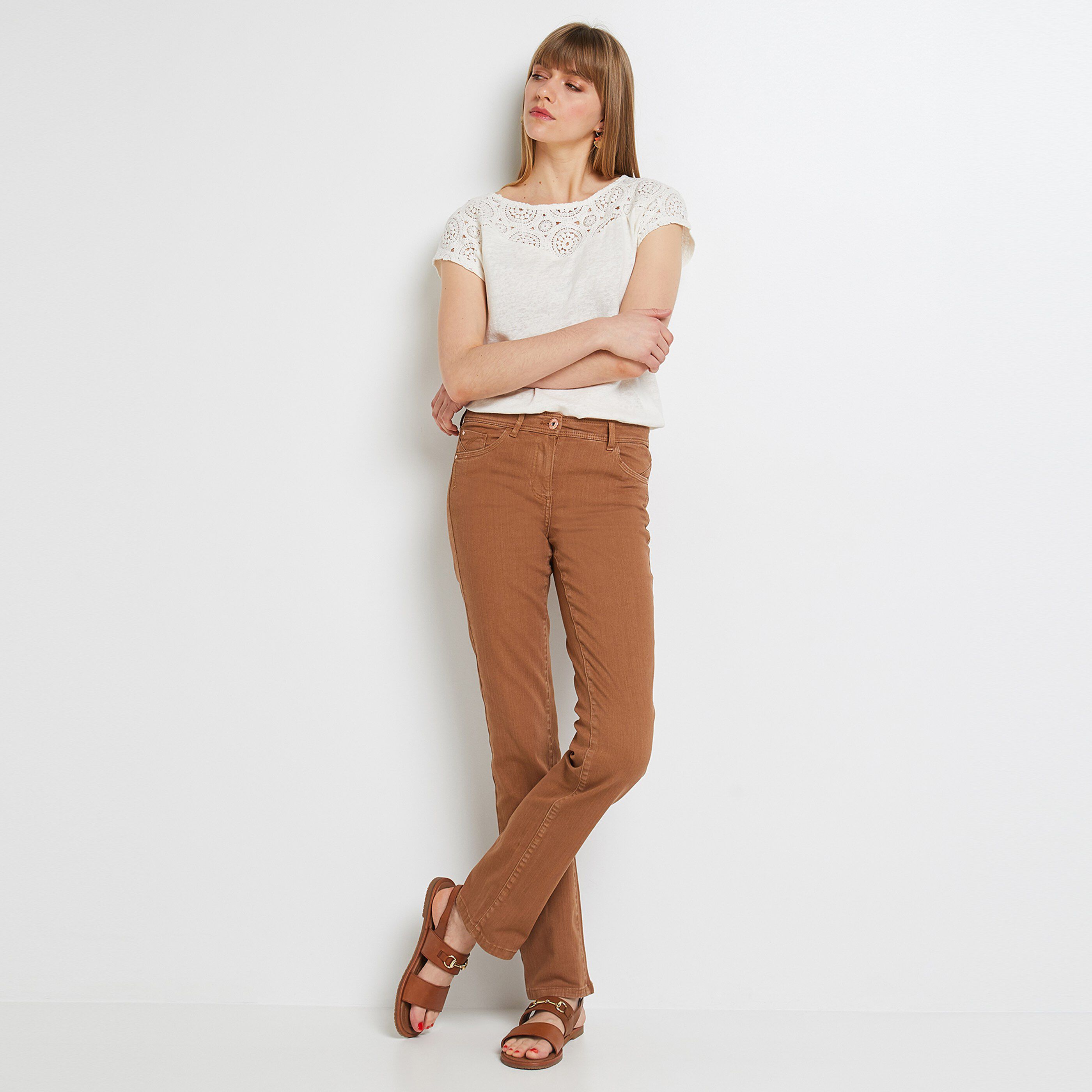 Tshirt crochet femme - ECRU