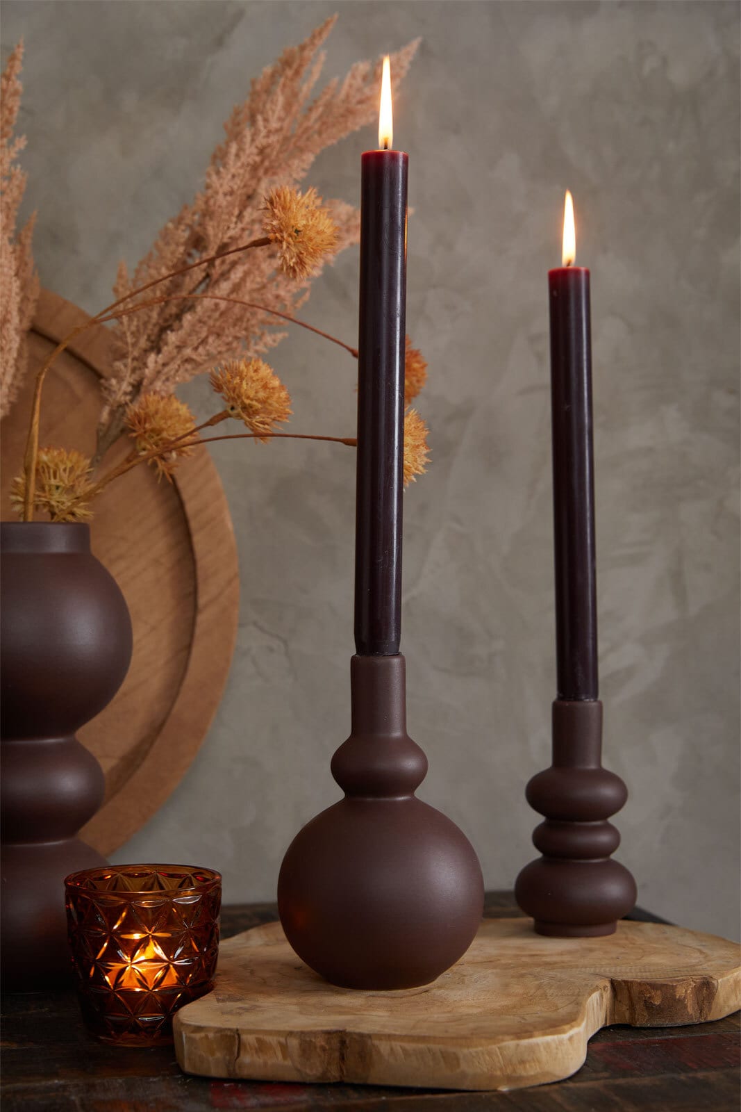 Windlicht Set MARILU 4-teilig braun