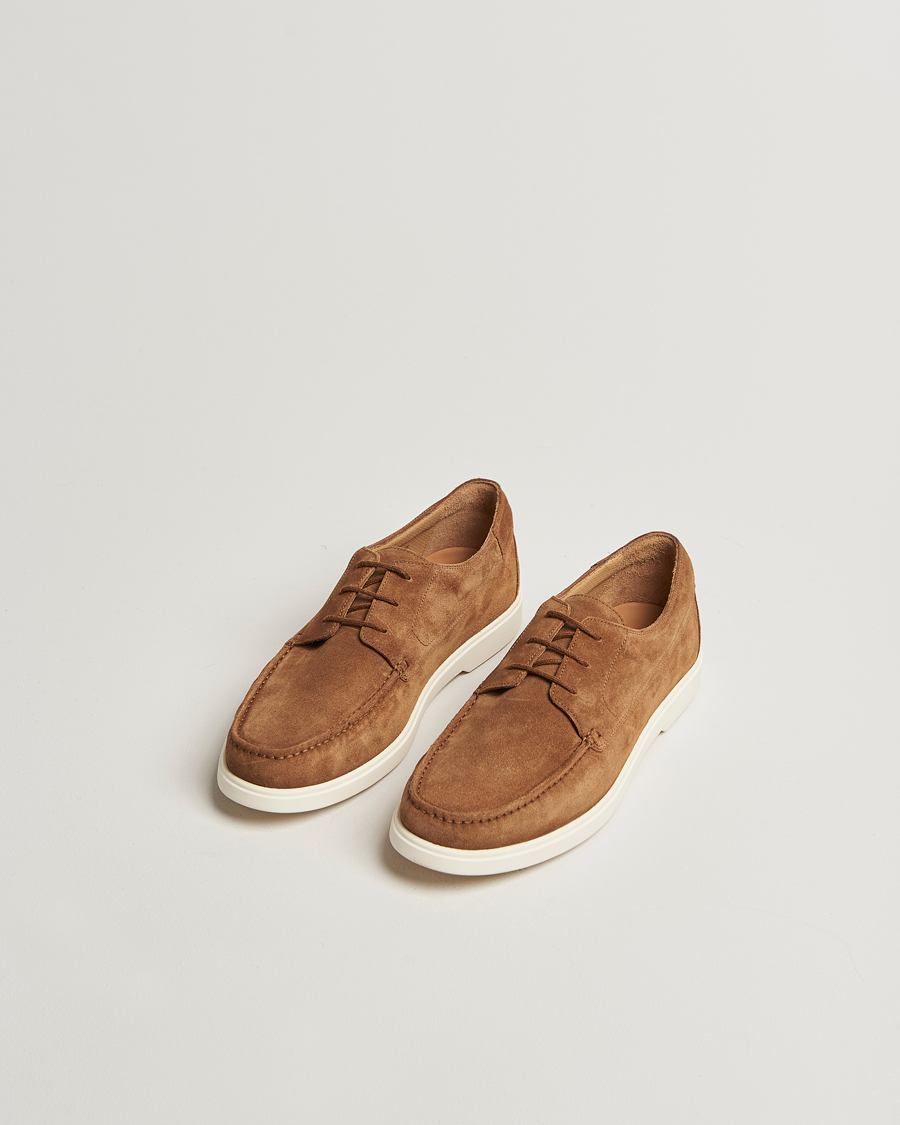 Loake 1880 Sardinia Suede Boat Shoe Loafers Chestnut