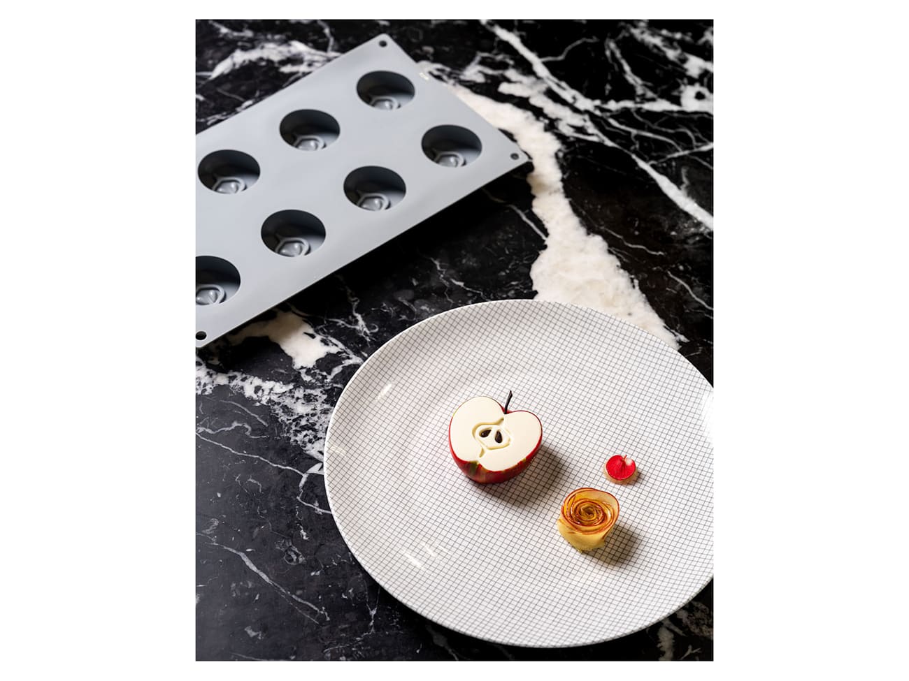 Moule silicone - 8 demi-pommes - 30 x 17.5 cm - Pavoni