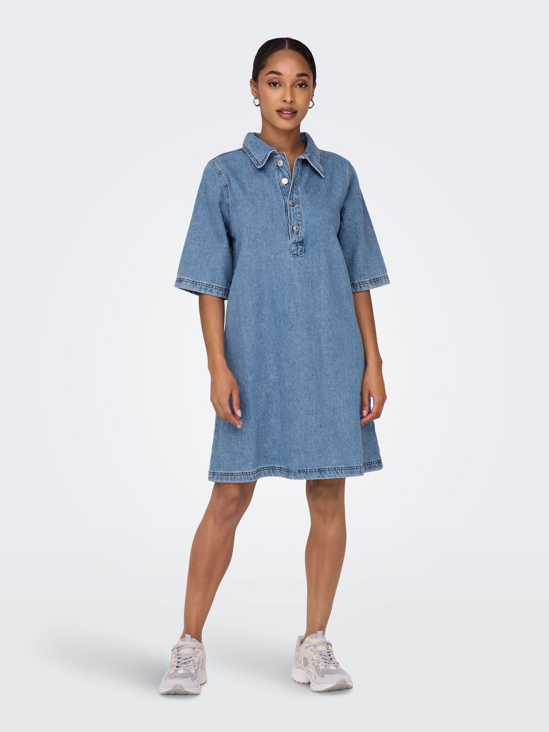 ONLGRY Kurzes Kleid Light Blue Denim