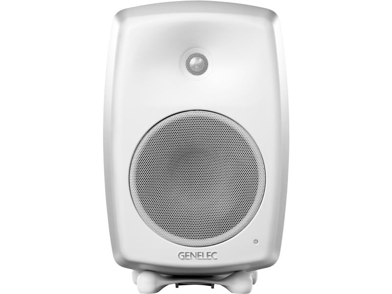 Genelec Regallautsprecher G Four – 90 Watt, Weiss Aktiver Lautsprecher für Home-Audio in professioneller Klangqualität