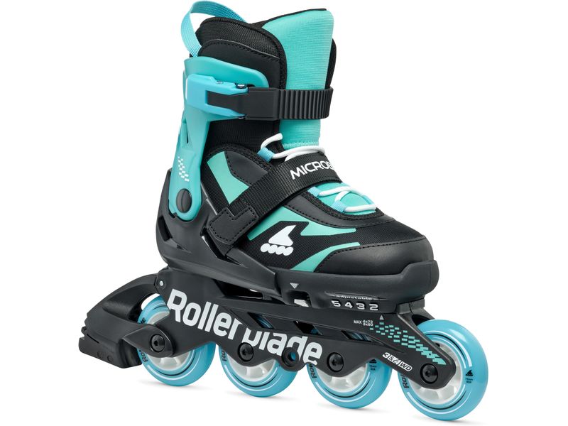 ROLLERBLADE Inline-Skates Microblade Schwarz/Hellblau, 36.5 Verstellbare Inline-Skates für Kinder