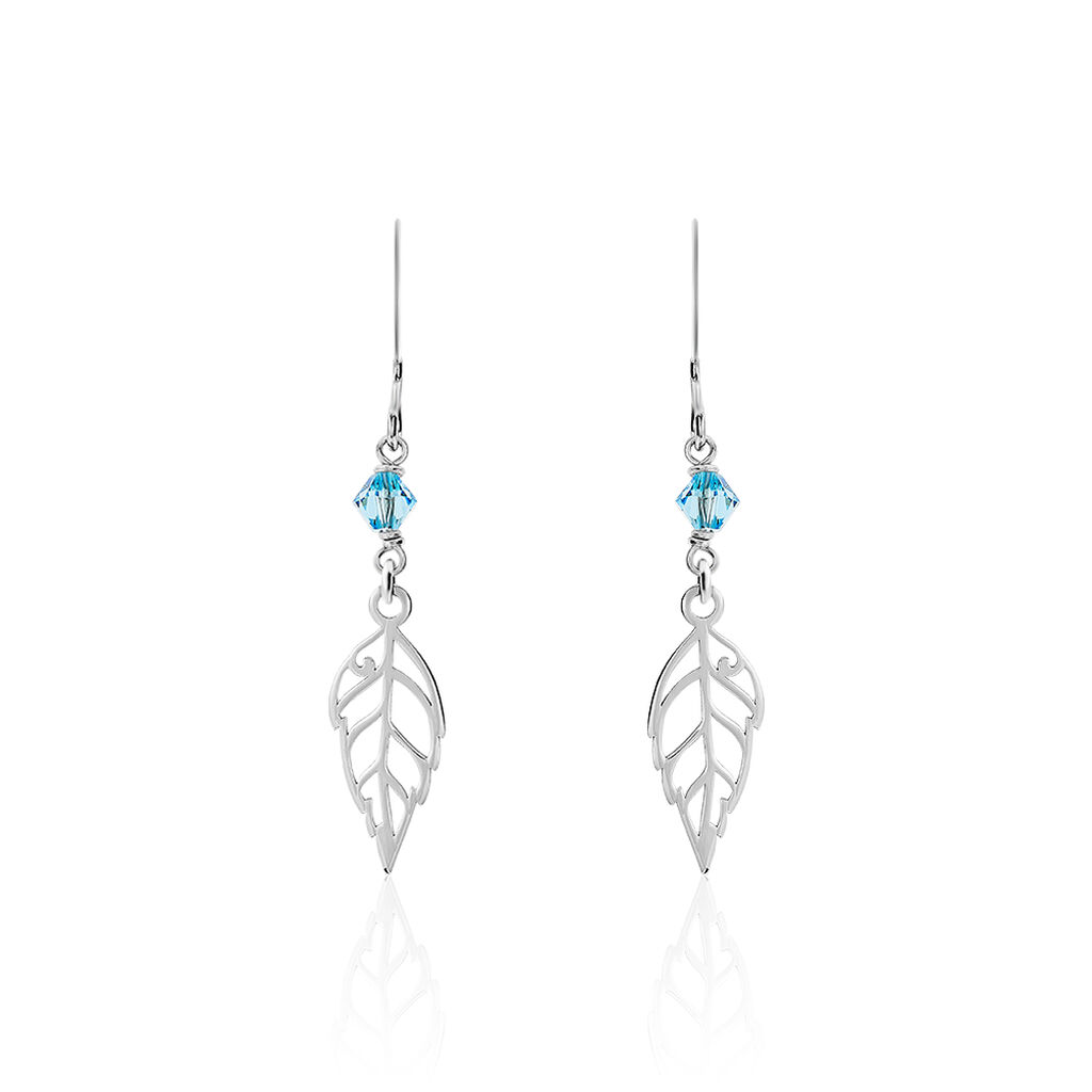 Boucles D'oreilles Pendantes Angelika Argent Blanc Pierre De Synthese