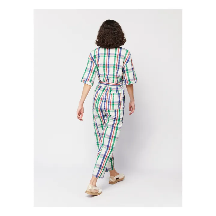 Bobo Choses Combinaison Boutonnés Carreaux Coton - Collection Femme  | Blanc