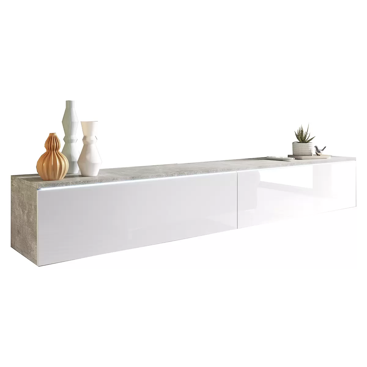 Lowboard Rijeka D180 Betonoptik,weiss