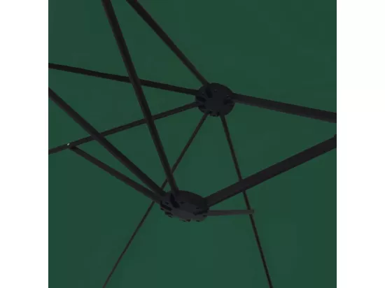 Parasol à double tête avec LED vert 449x245 cm