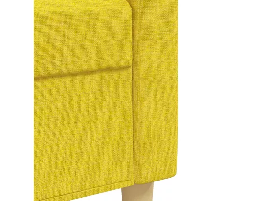 Ensemble de canapés 2 pièces coussins décoratifs jaune clair tissu