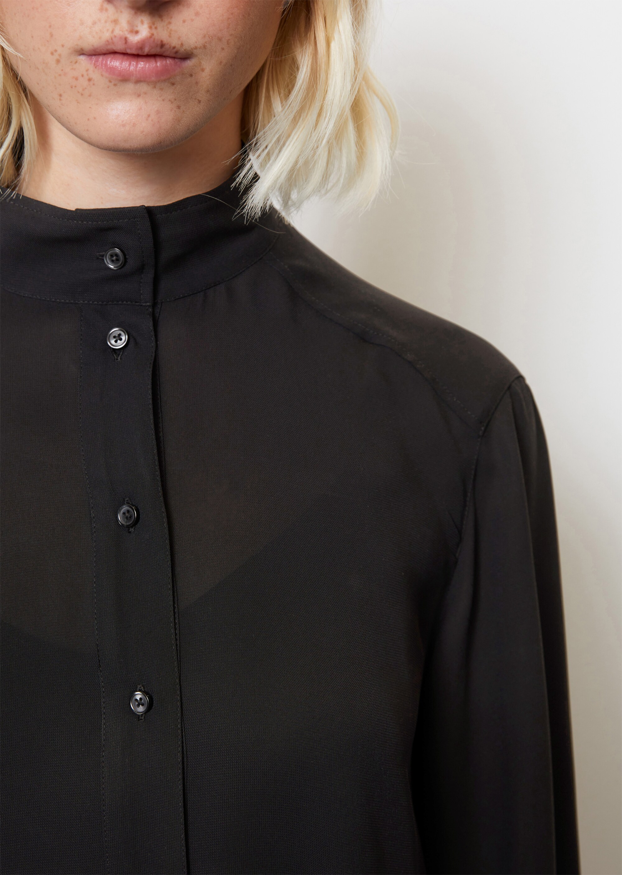 Kurzes A-Linien-Kleid looseaus Cupro-Viskose-Mix