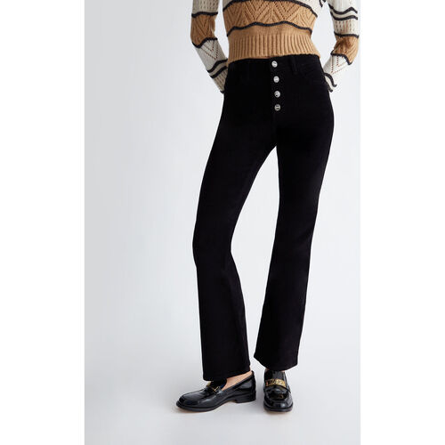 Liu Jo - Pantalón bootcut de terciopelo Negro