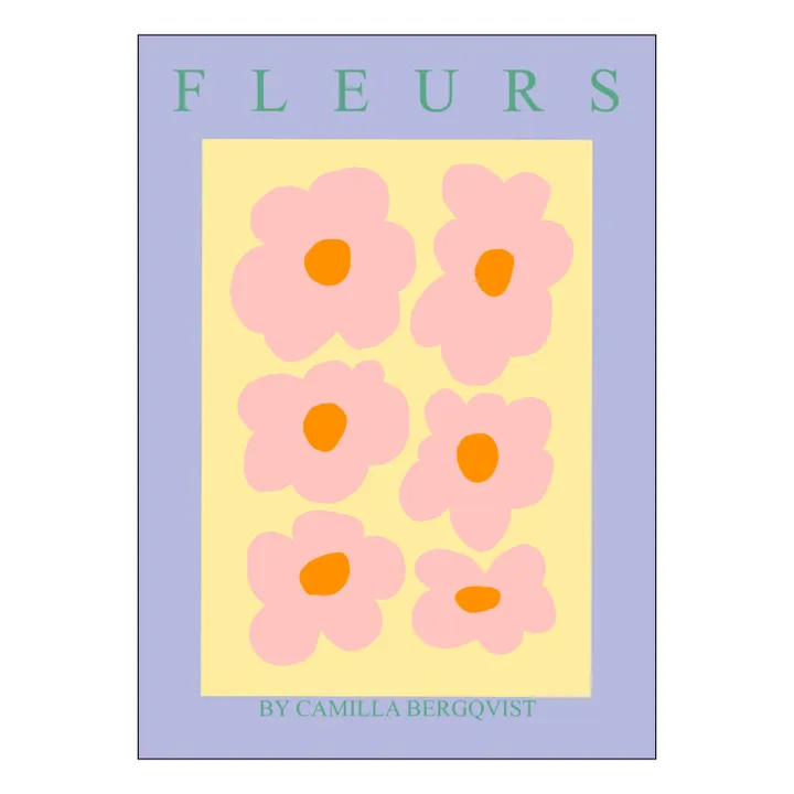 Poster and Frame Fleurs gul - Sans cadre