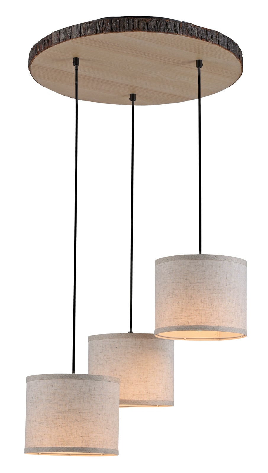 Pendelleuchte Bark braun Holz 52x52x120cm
