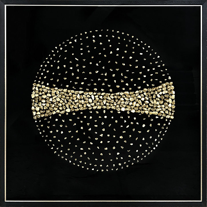 Vitrine galets 60 x 60 cm doré CM Creation