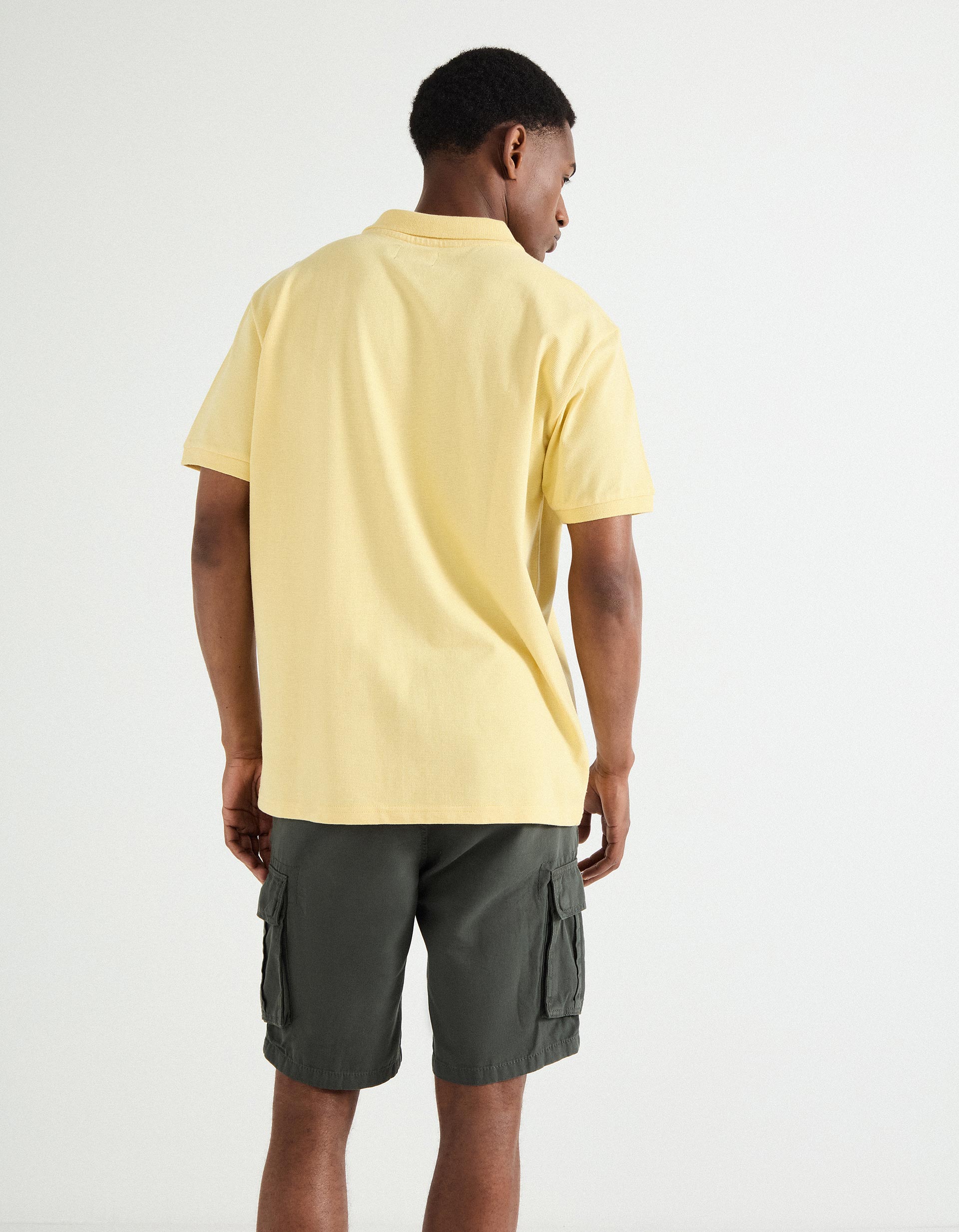 Polo Waffle, Homem, Amarelo Claro
