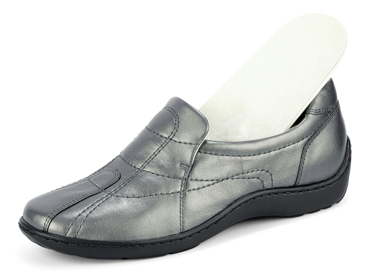 Waldläufer Slipper mit edlem Metallic-Schimmer