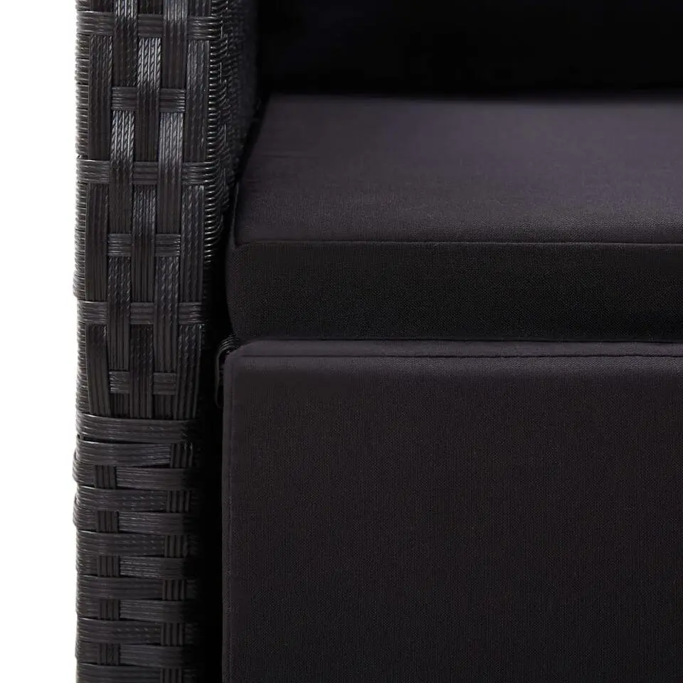 vidaXL - Zitstoel - Zwart - Poly rattan