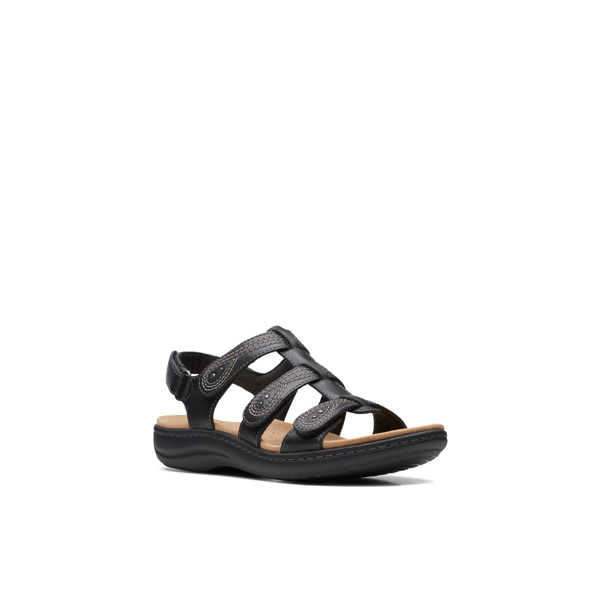 CLARKS-Laurieanvine-Sandales à la cheville et à bride en T - Talon plat - Noir