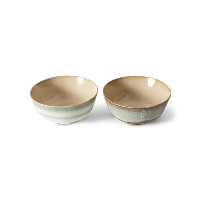 HKliving 70's Ceramic Ramen kom Ø19 set van 2 Verge