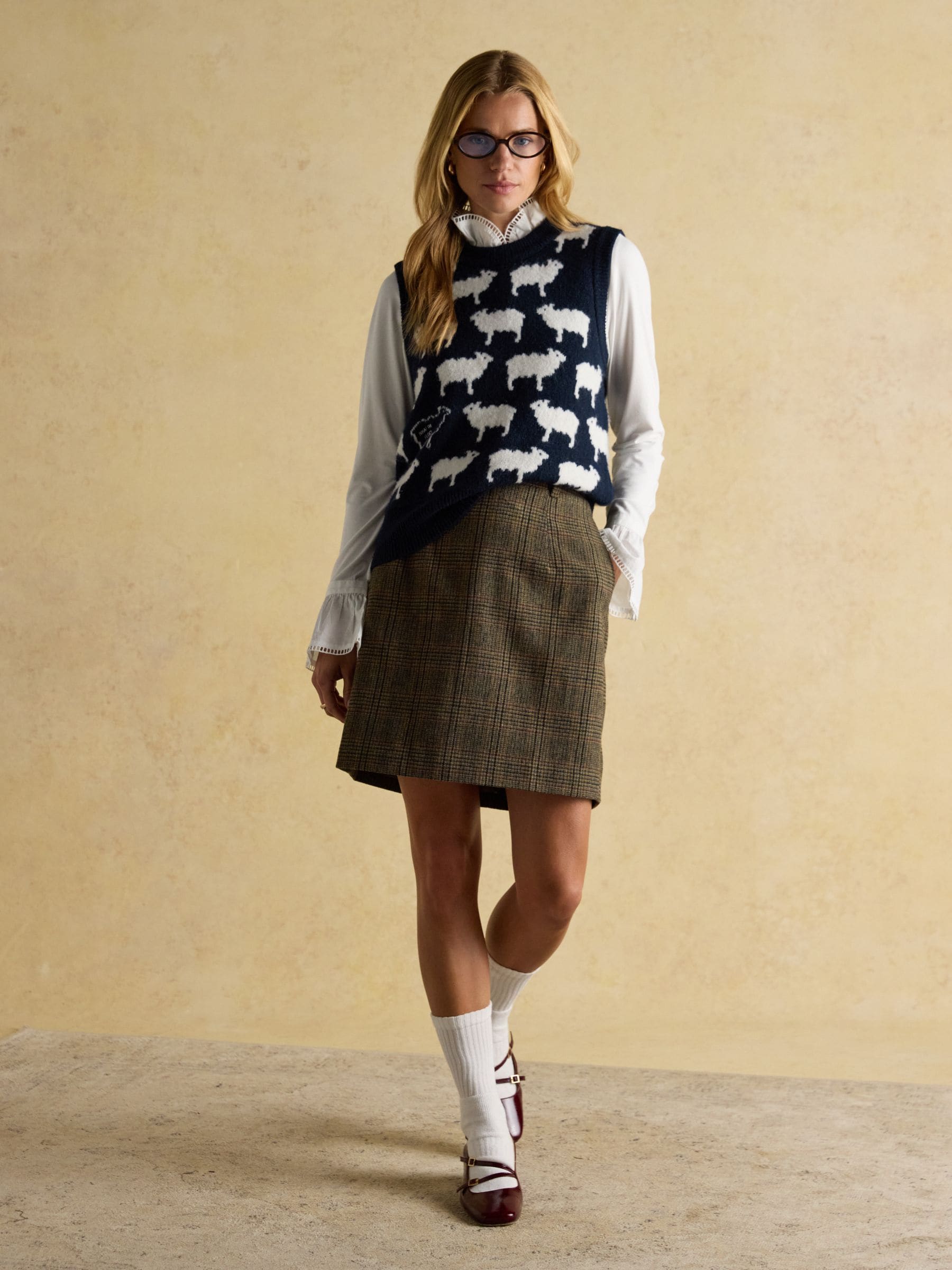 Joules What The Flock Intarsia gebreid vest