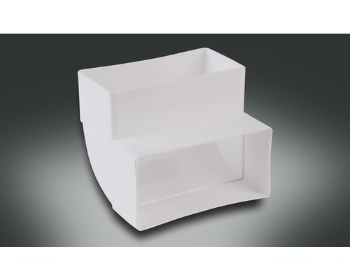 Rotheigner vlakke kanaalbocht, verticaal, wit, 111x54 mm, 90 graden