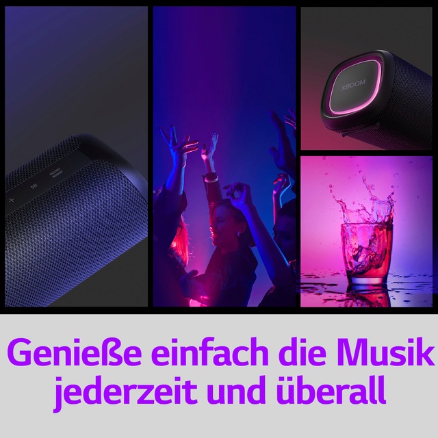 LG Lautsprecher »XBOOM Go DXG5« 1.0 (Bluetooth App-Steuerung | Bassregelung | Beleuchtungseffekte | Equalizer | Multipoint Anbindung | Sprachsteuerung | Wireless Party Connect 20 W)