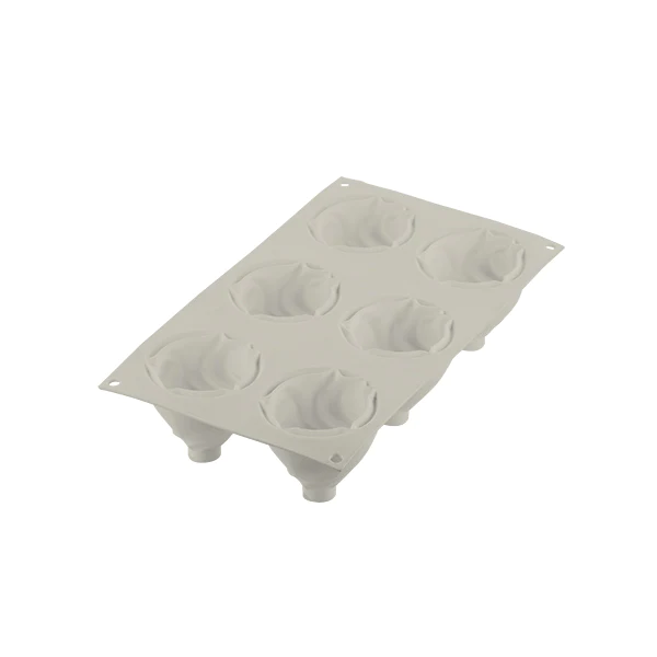 Plaque silicone 3D 6 empreintes Cream Silikomart