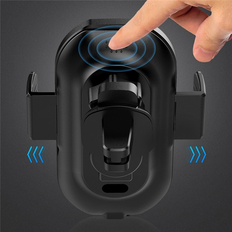 (10W) Qi Wireless Auto KFZ Smartphone Halterung Ladegerät für Lüftungsgitter mit Automatik Verriegelung - Schwarz