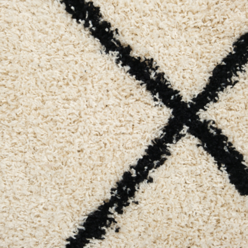 Vloerkleed Shaggy Creme Ruit 160x230 cm
