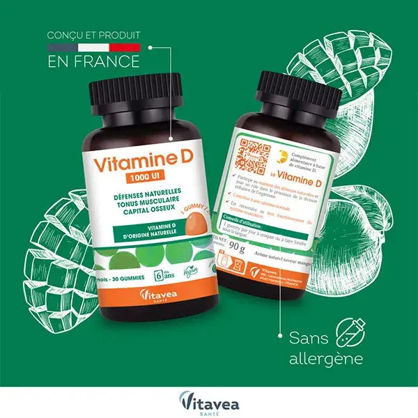 Vitavea Vitamina D 1000 UI Defesas Naturais Tônus Muscular 30 gomas