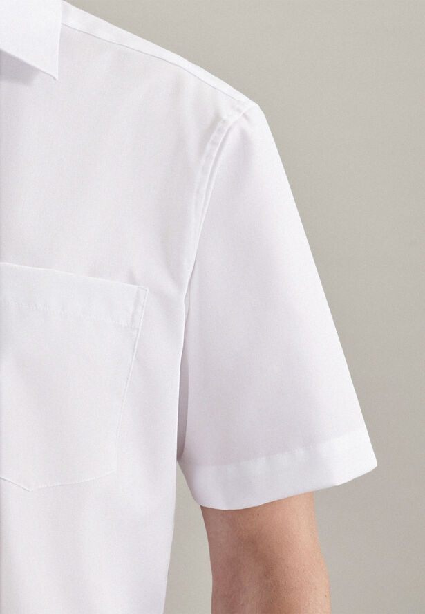 Seidensticker Business Shirt Regular Short sleeve Kent-Collar Uni White