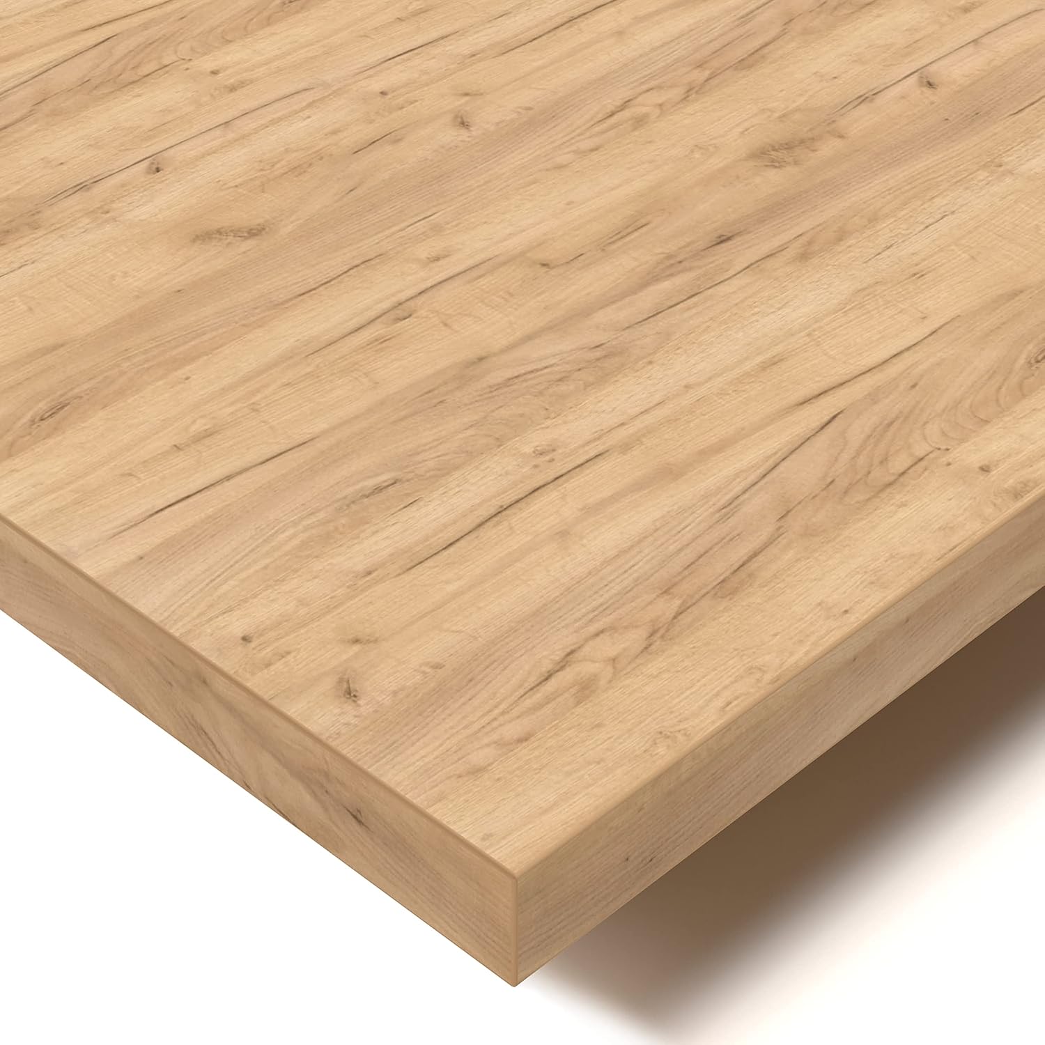 POKAR Tischplatte 140x80 cm | Schreibtischplatte 25 mm Stärke | Ideal für höhenverstellbare Schreibtische und Esstisch | Robuste und Langlebige | Made in Europe | Golden Craft Eichen