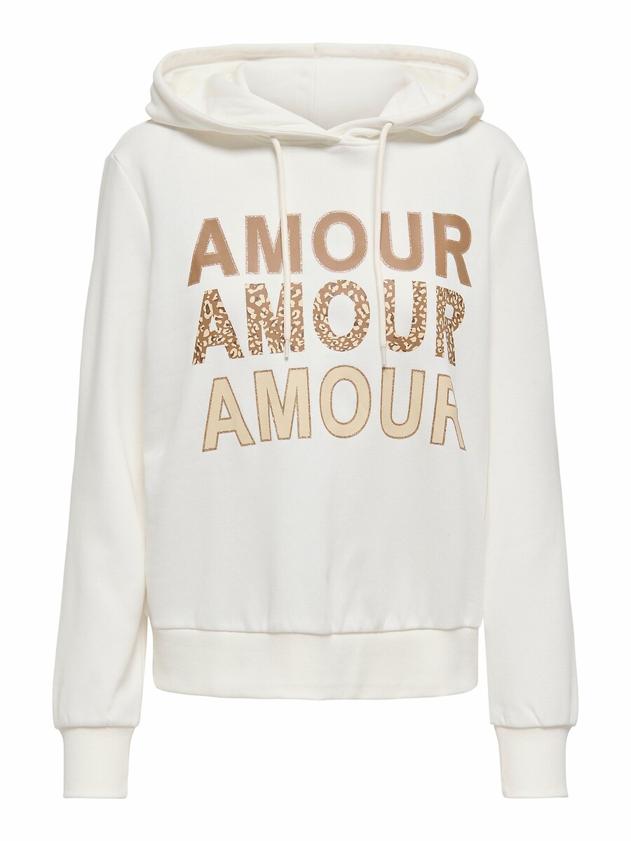 SOMENTE<br>Moletom com capuz com a inscrição 'amour'