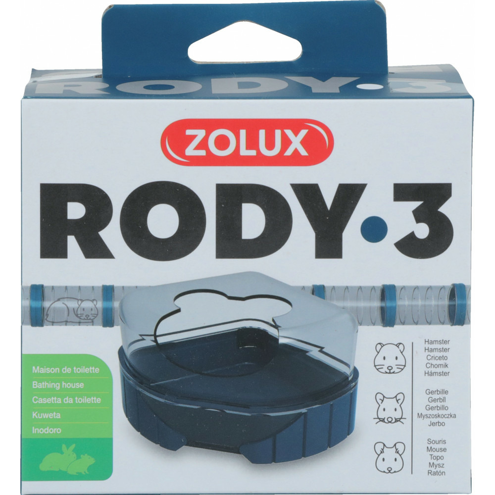 1 maison de toilette pour petits rongeurs rody3 couleur bleu taille 14.3 c