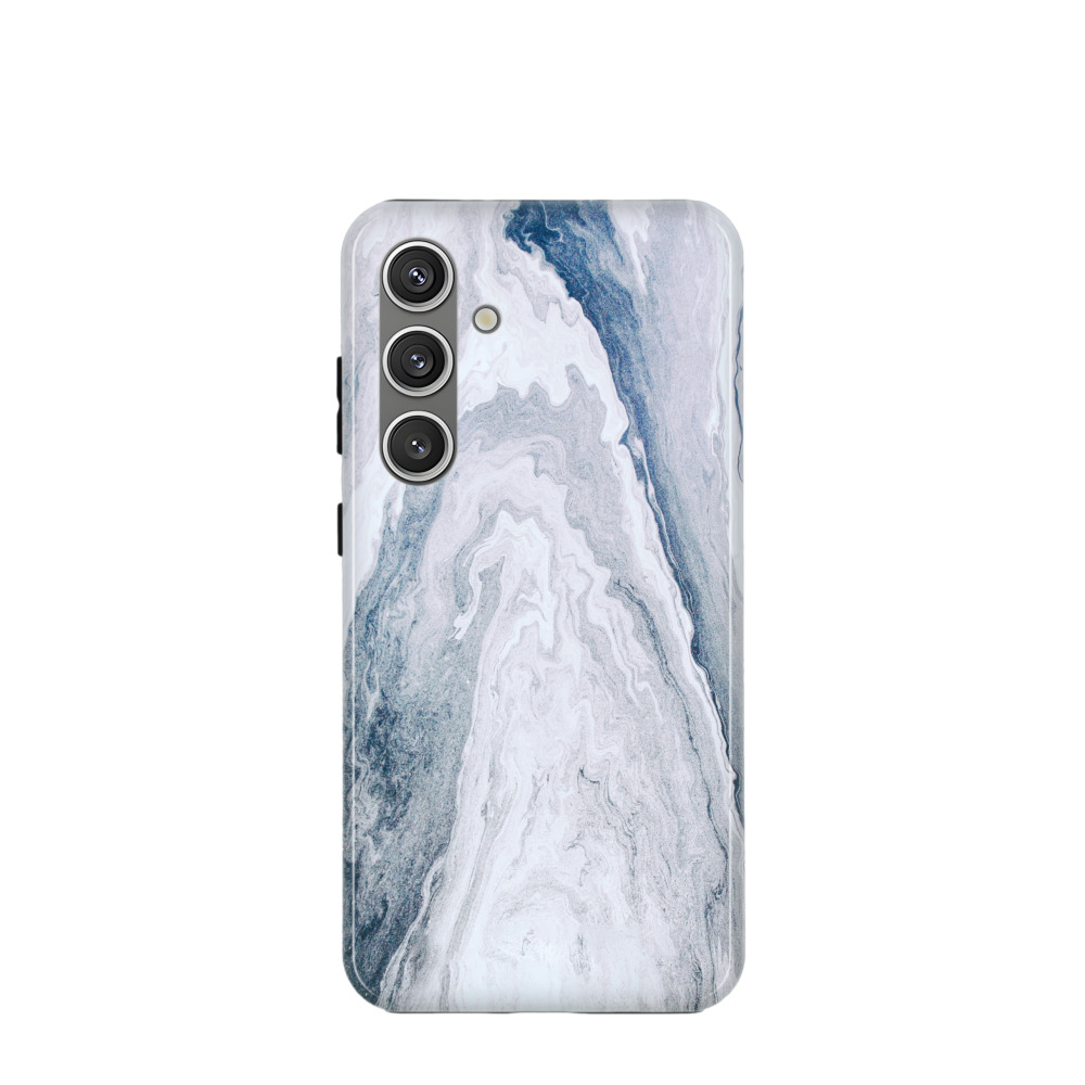 Samsung Galaxy S24 Plus Hybrid (Kunststoff / Gummi) Hülle Marmor Fluss - Blau