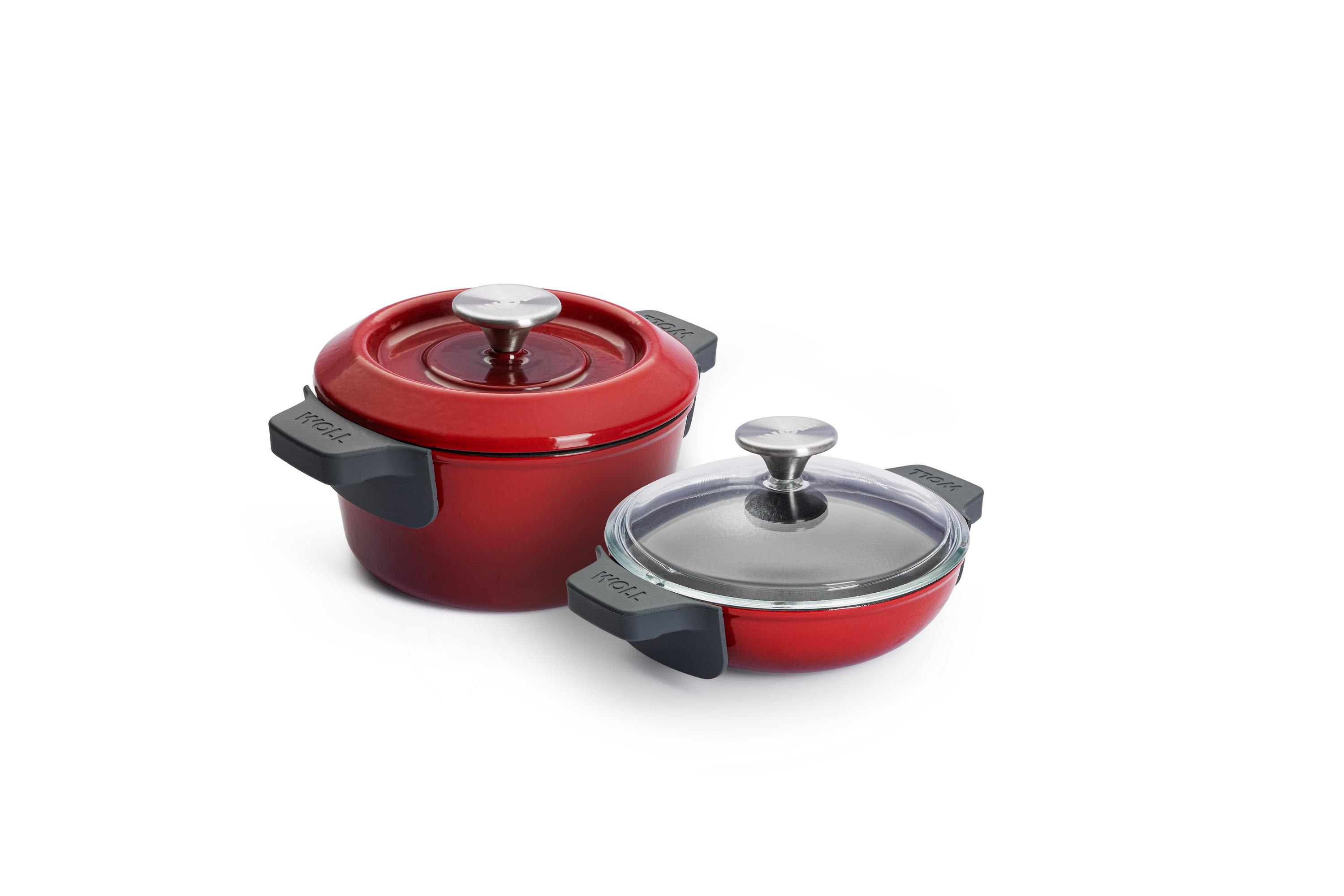 Iron Gusstopf- und Servierpfannen-Set, Ø 18cm - Farbe: Chili Red