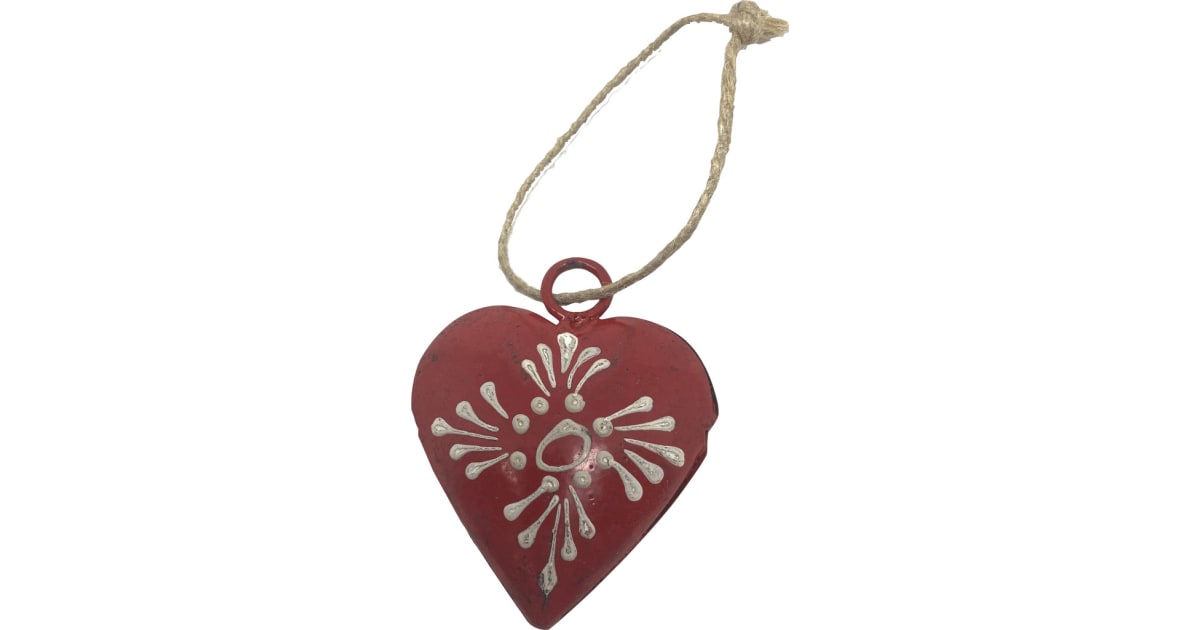 Metallherz am Seil Alpin 5 cm