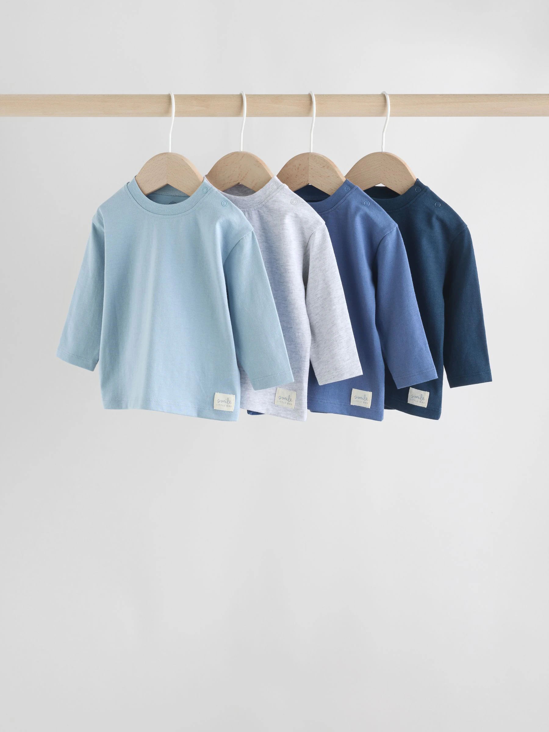 Blauw - Baby T-shirts met lange mouwen 4 stuks (0mnd-2jr)