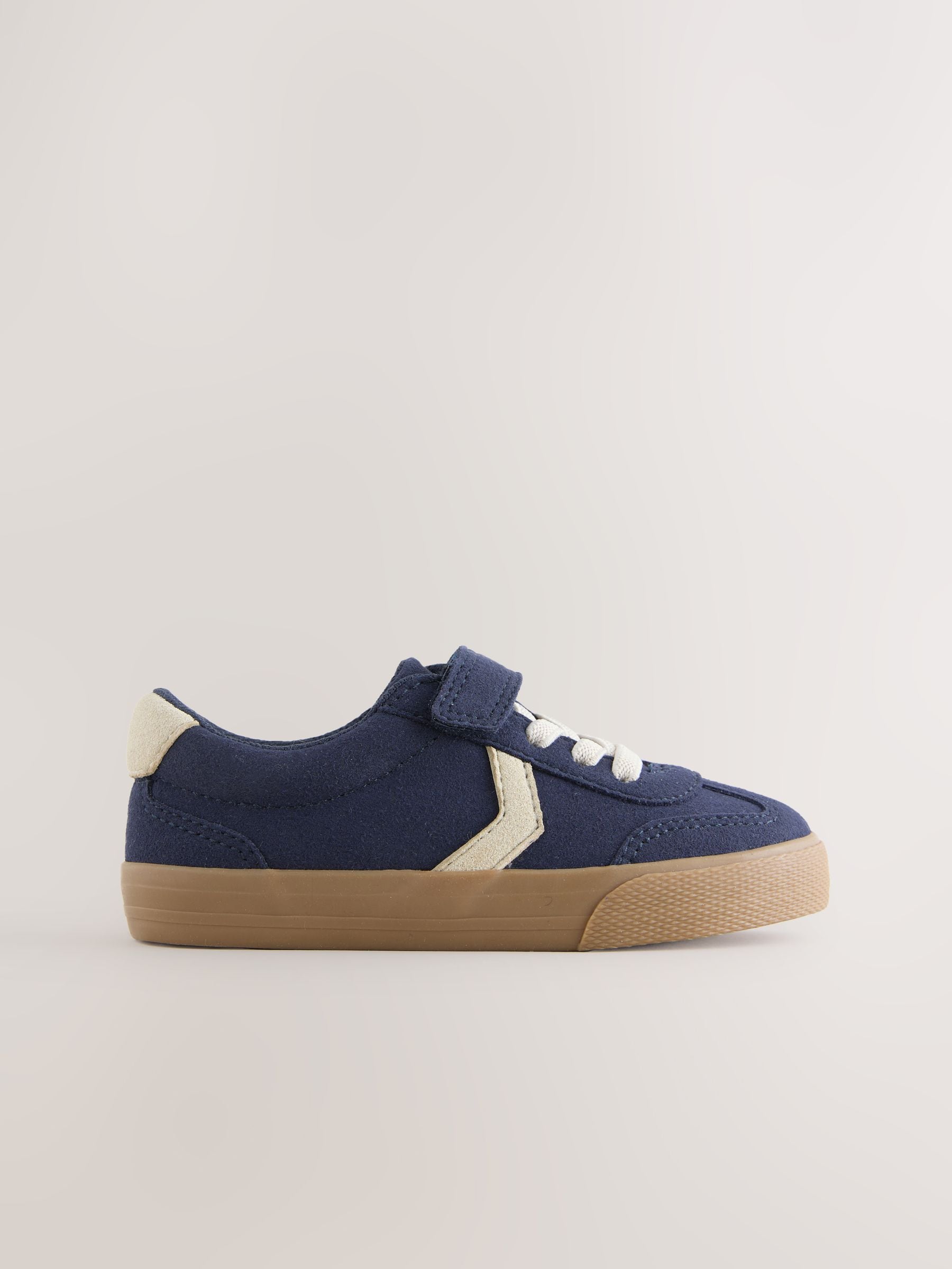 Donkerblauw - Sneakers met klittenbandsluiting en elastische veters
