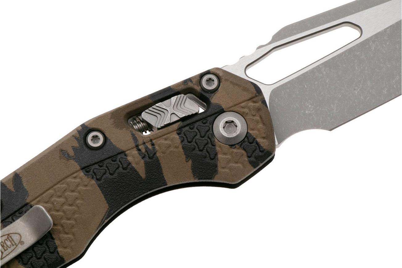 Microtech MSI Standard Issue 210T-10APPMTRC, Apocalyptic Stonewashed M390MK, Tiger Camo Tri-Grip Polymer zakmes