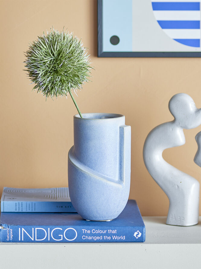 Bloomingville Norbert Vase, Blå, Stentøj Blå