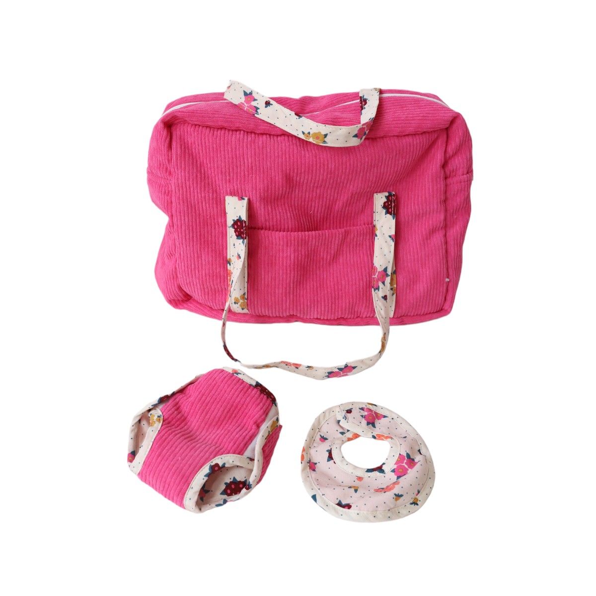 Set à langer pour poupée velours - La vie en rose Frisette