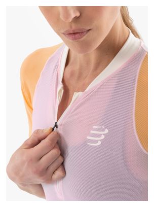 Maillot manches courtes Compressport Trail Racing Postural Rose/Orange Femme
