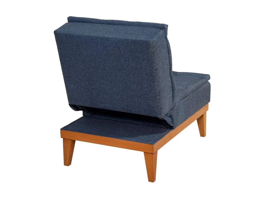 Fauteuil convertible tissu bleu foncé Sporka 62cm
