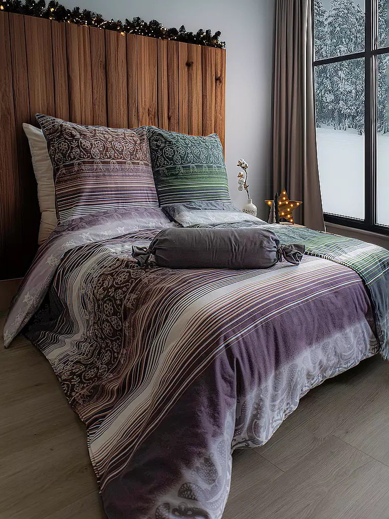 FLEURESSE Flanell Bettwäsche ASPEN 70x90cm/140x200cm Chocolate braun