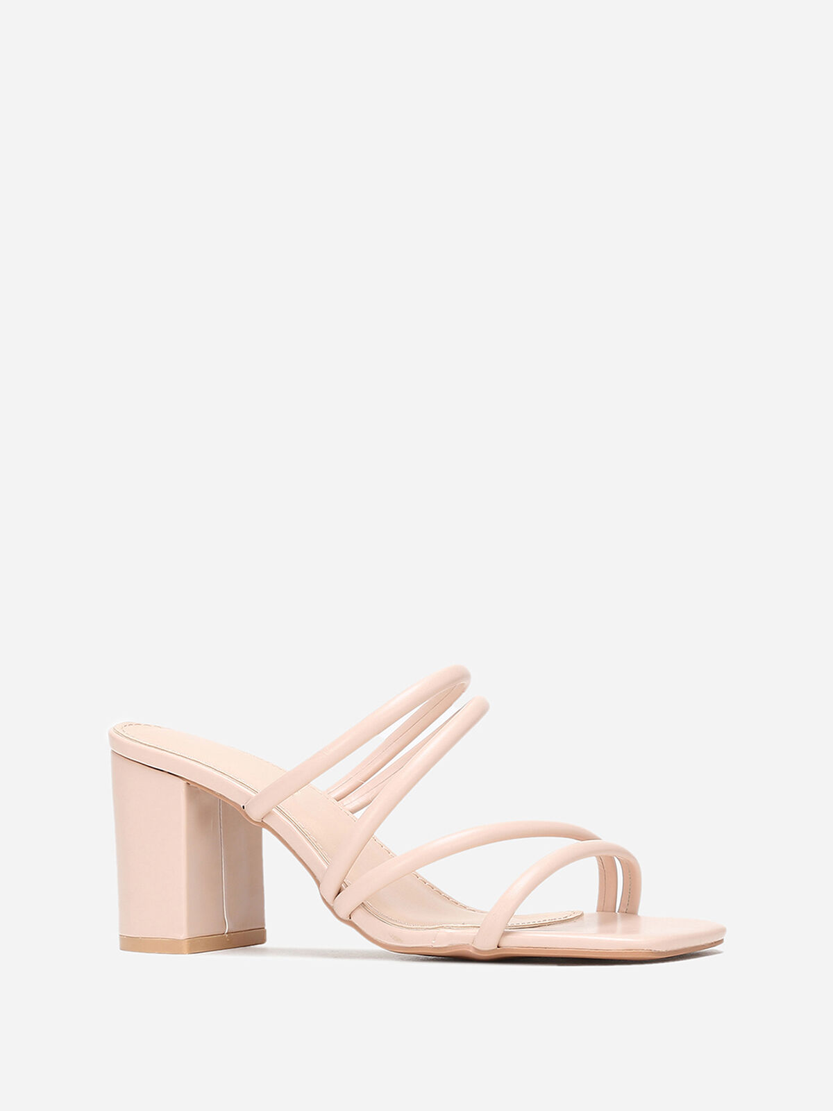 Mules à talon multi brides- Beige