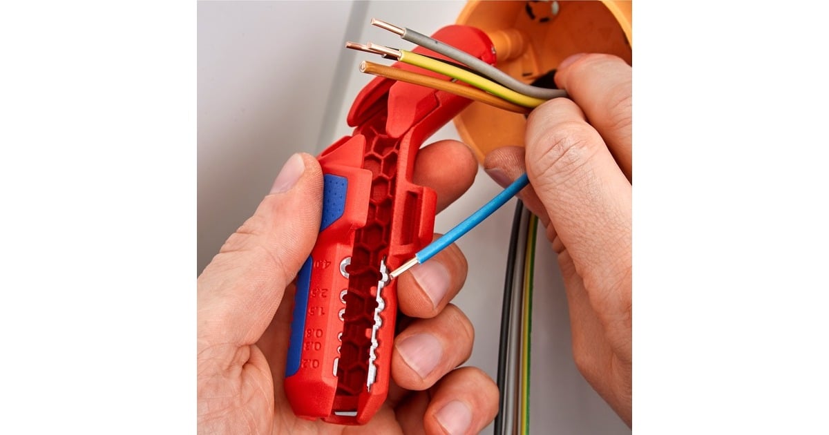 KNIPEXErgoStrip Universeel kabelstrip-/ontmantelingsgereedschap  (Rood/blauw)