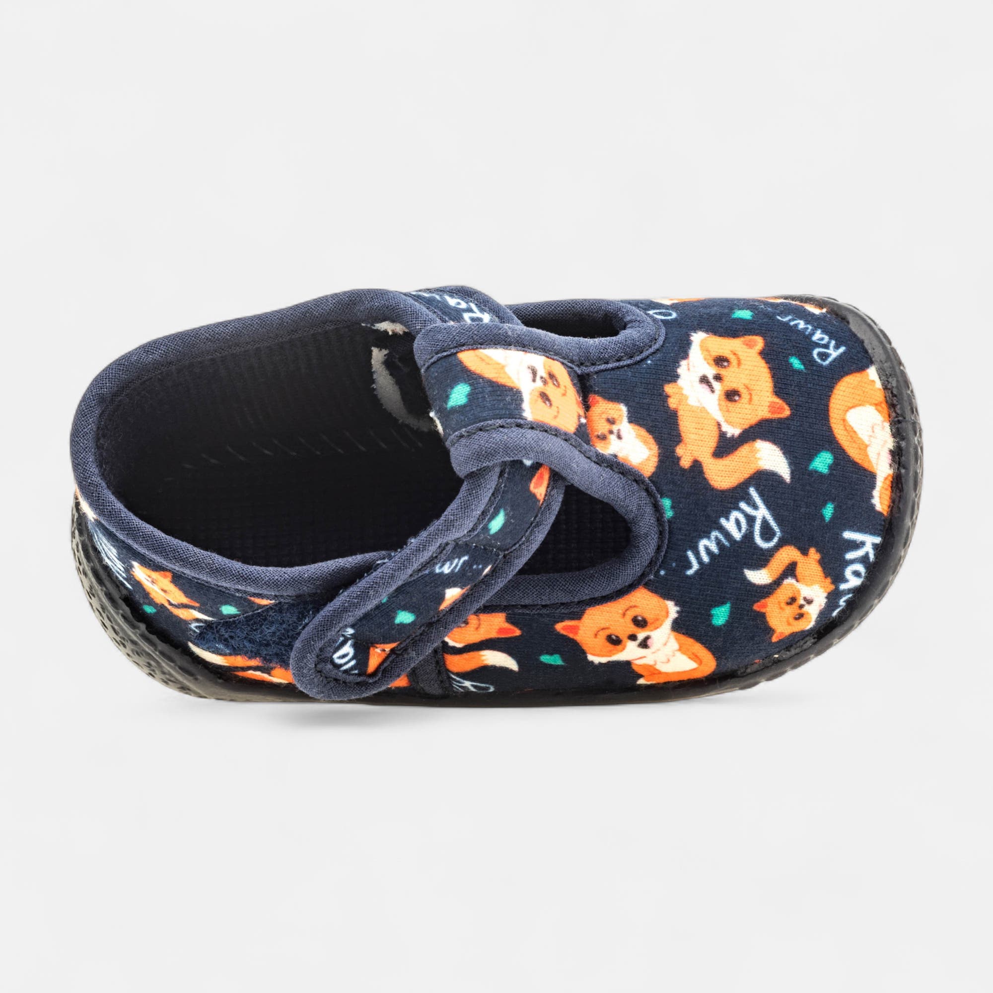 Pantoufles attaches velcros Bébé garçon bleu marine