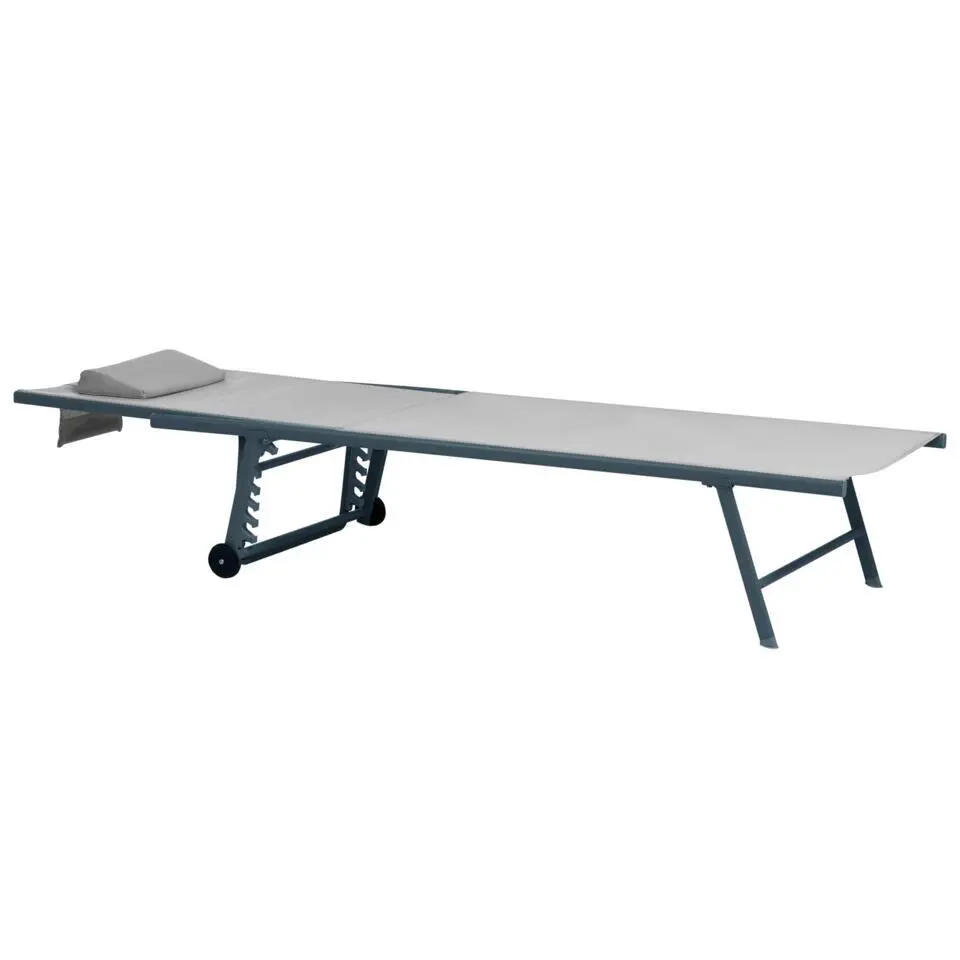 SORONI - Ligstoel set van 2 - Grijs/Lichtgrijs - Staal