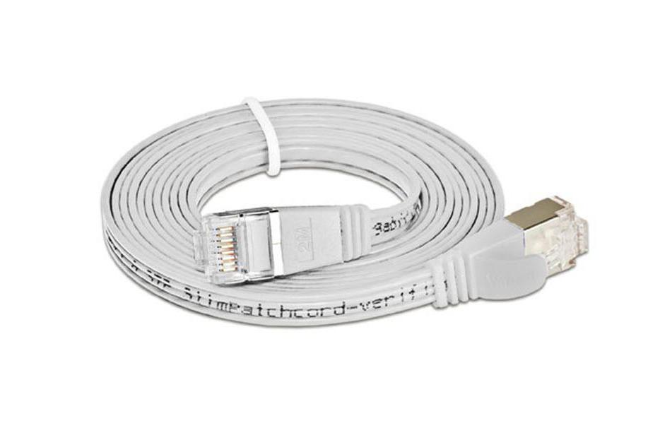 Slimpatchkabel RJ-45 - RJ-45, Cat 6, STP, 0.25 m, WeissGeschirmtes Twisted-Pair-Kabel (STP) mit Klinkenschutz