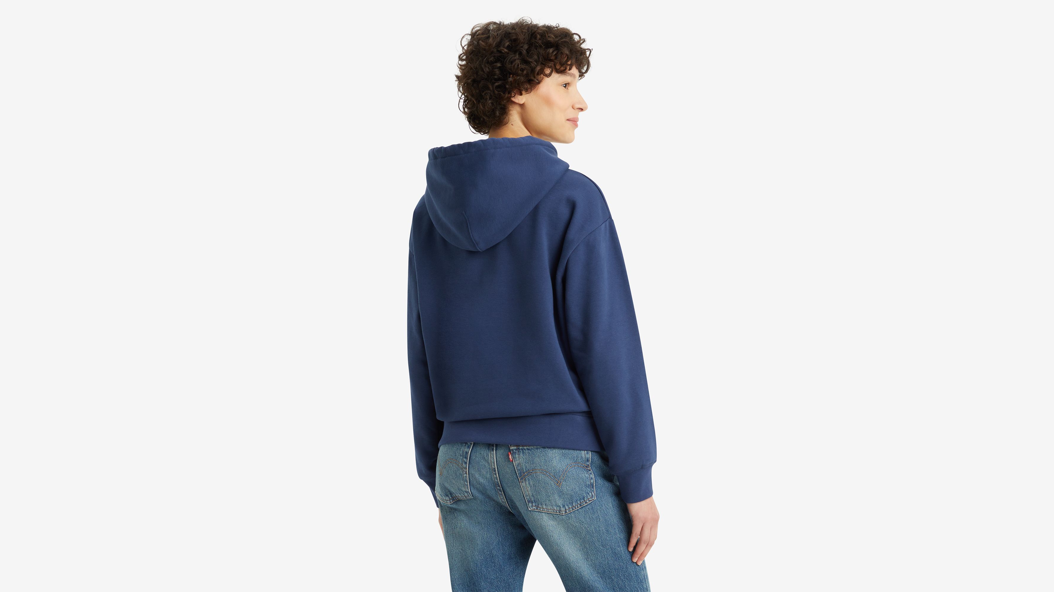Sweat à capuche graphique standard - Scattered Floral Naval Academy - Bleu